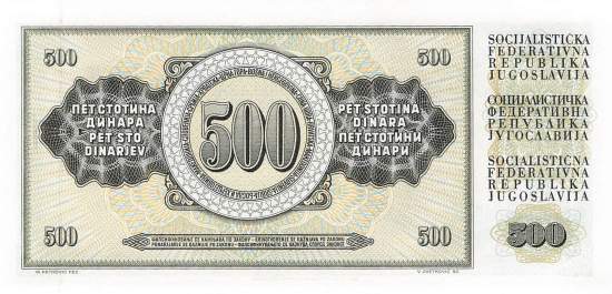 Jugoslawien p91d 500 Dinara 1981